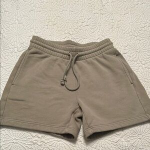 TNA taupe Athletic Shorts with Elastic Waistband and Drawstring